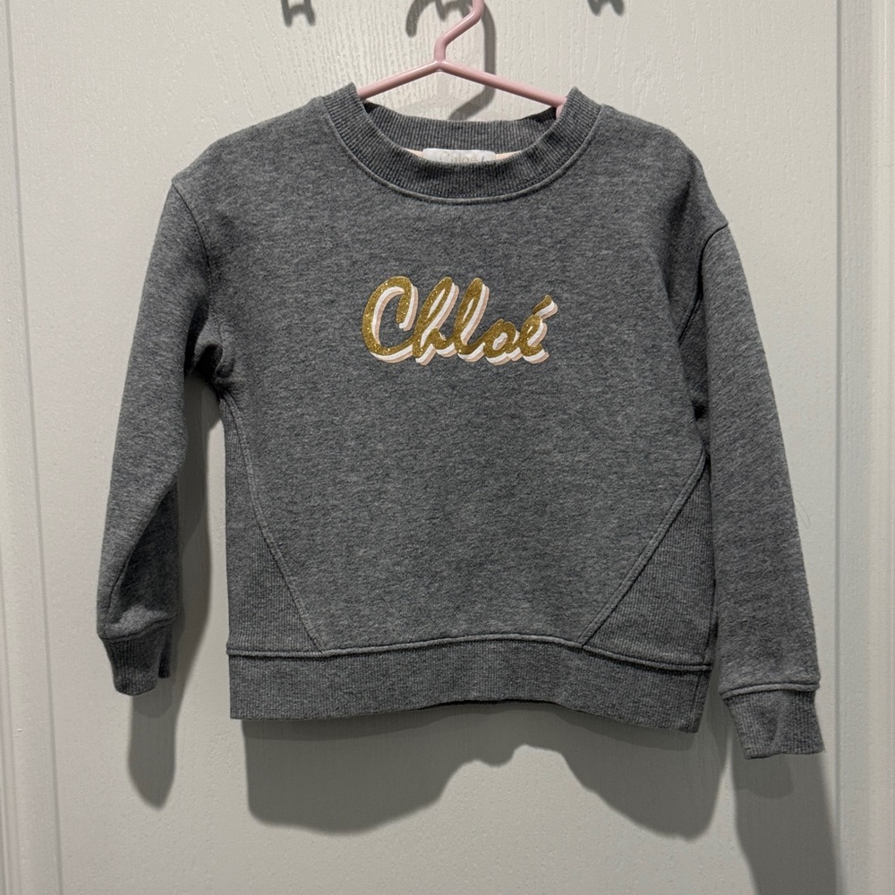 Chloe Heather Gray Top with Gold Accents